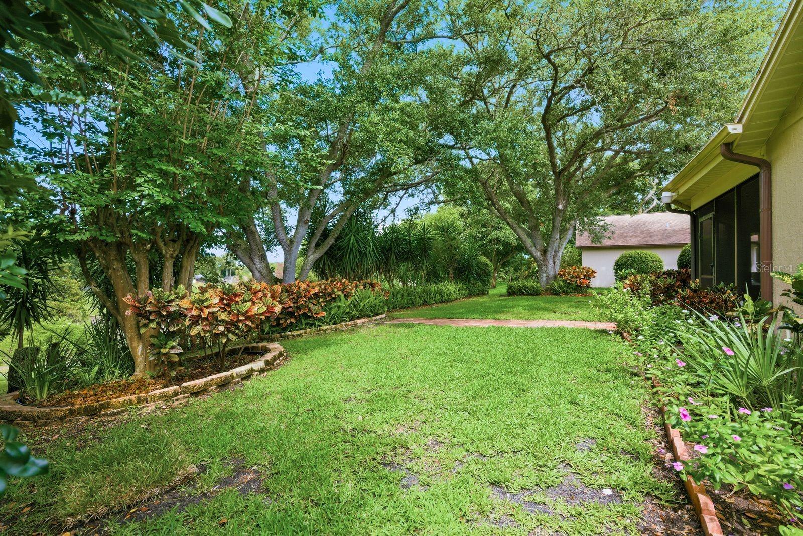 Lush landscaping on 1/2 of an acre!