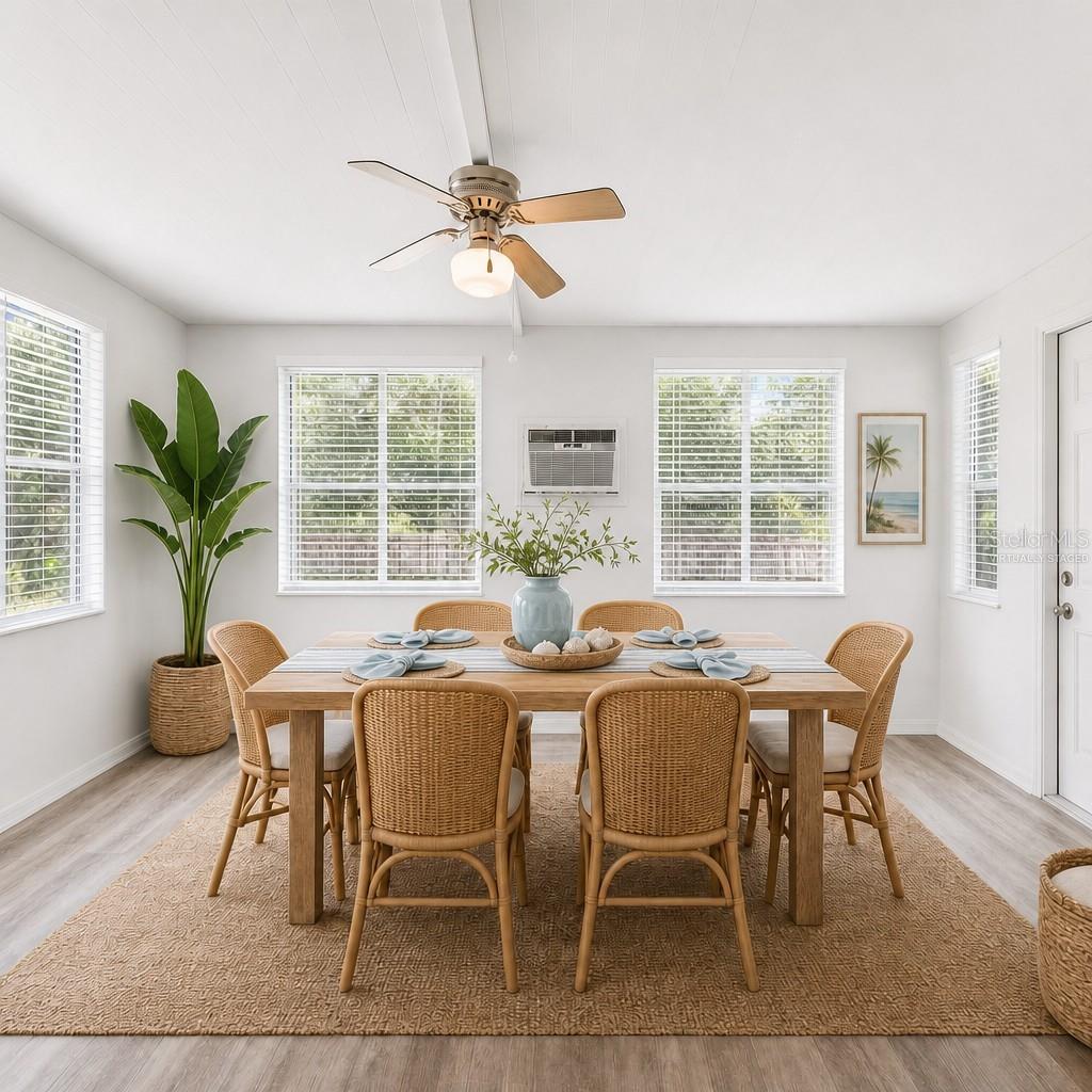 Dining room virtually staged