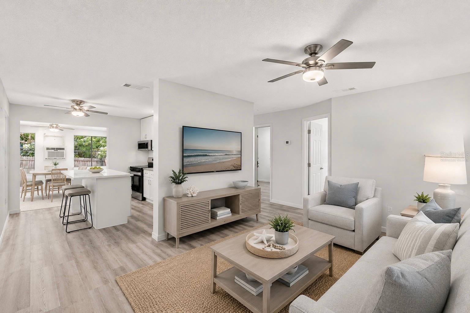 Living Room virtually staged