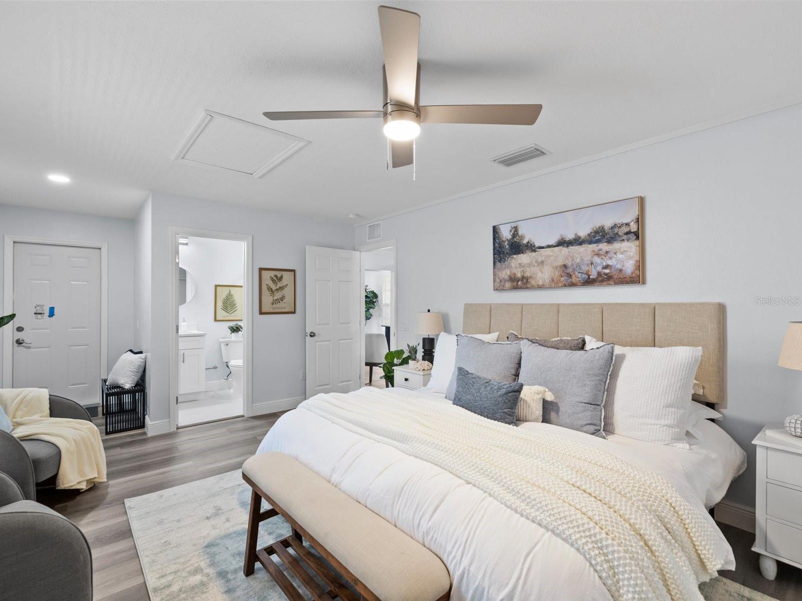 Main Bedroom with private entry and exit to outside