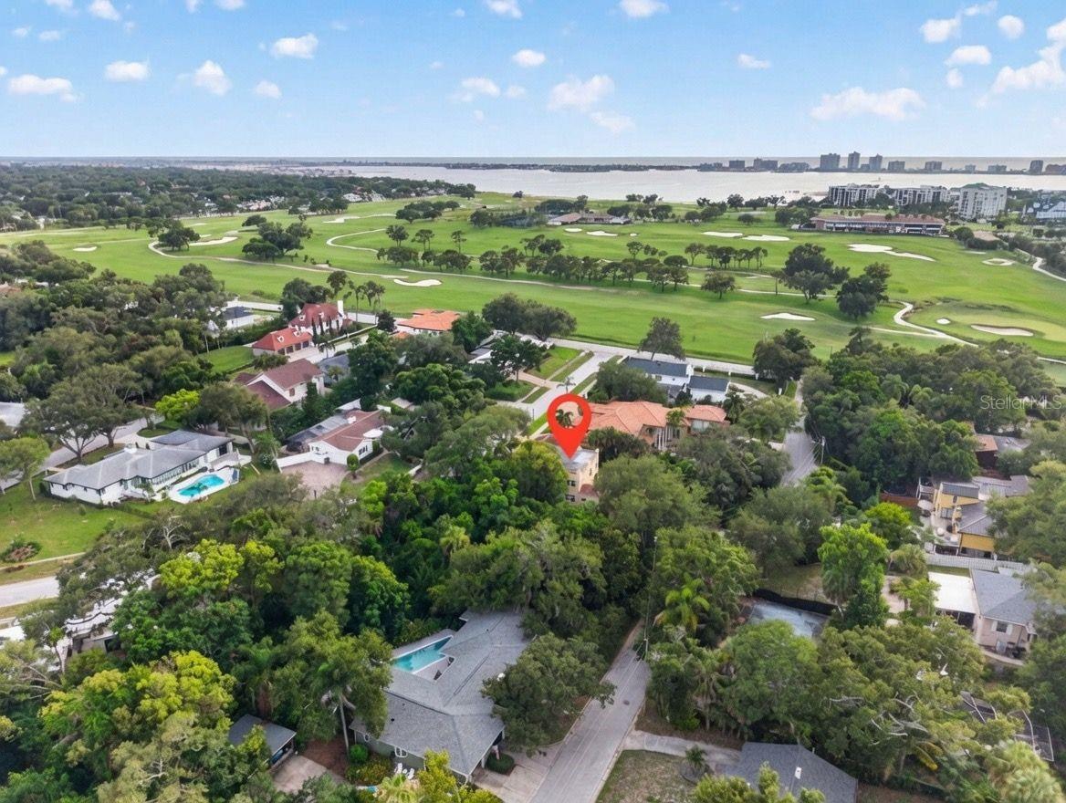 Aerial View Close to Belleair Country Club