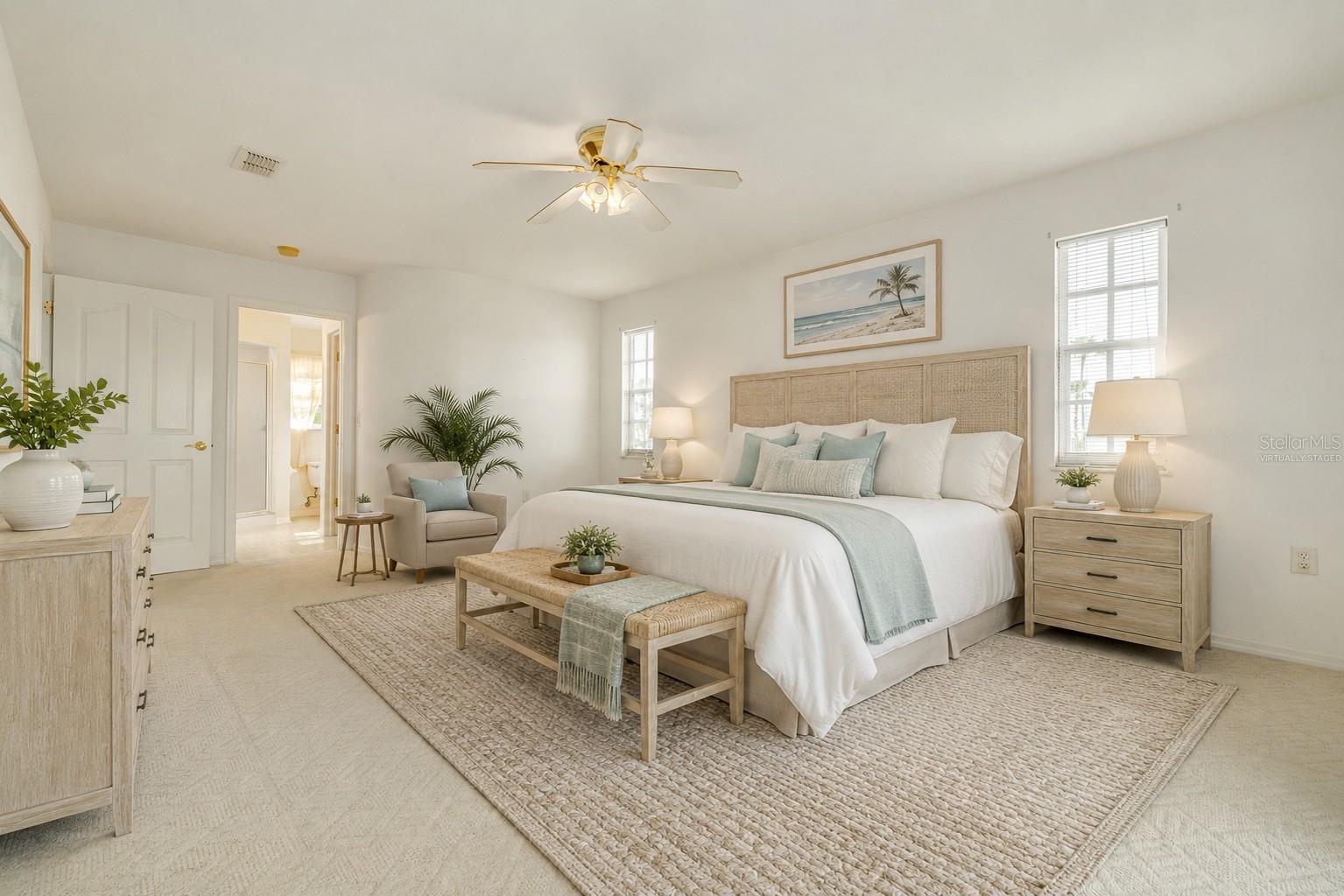 Virtually Staged Primary Bedroom