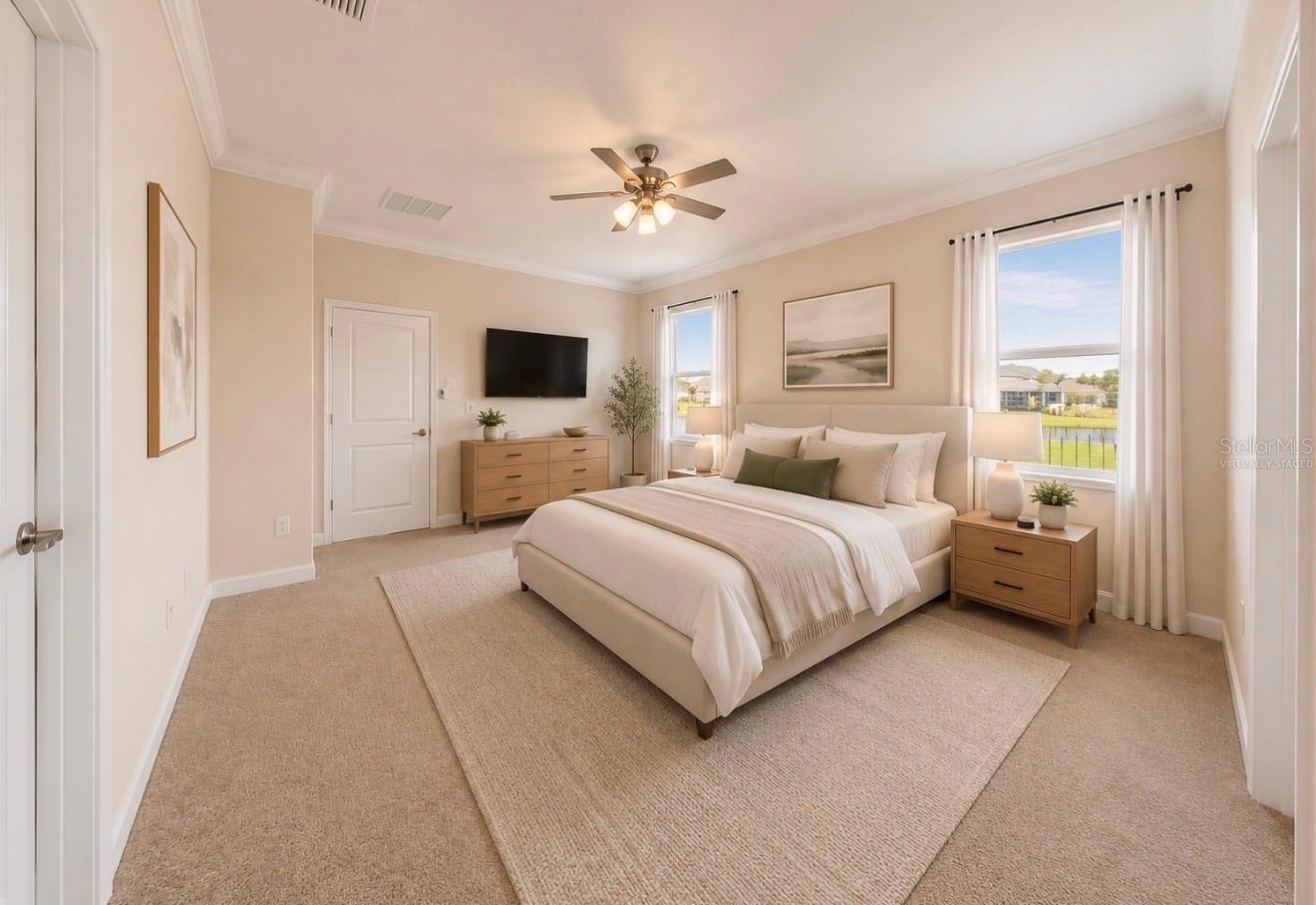 Virtually Staged Primary Bedroom