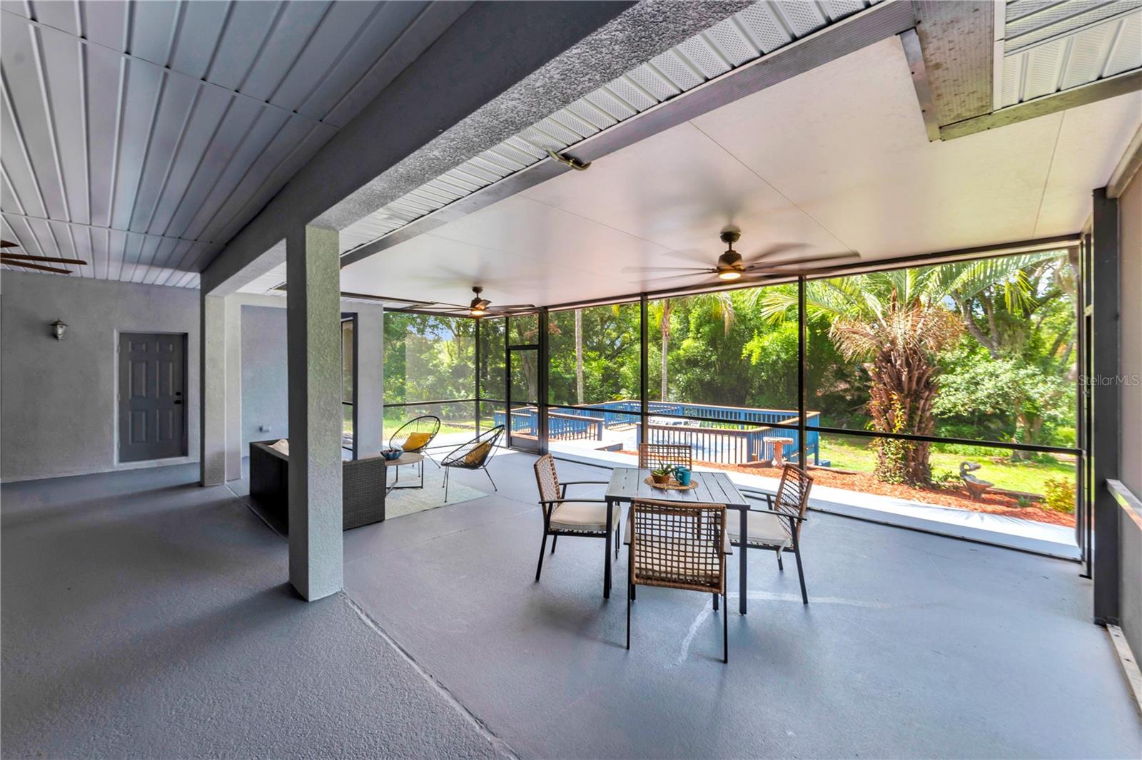 Screened in porch, freshly painted.