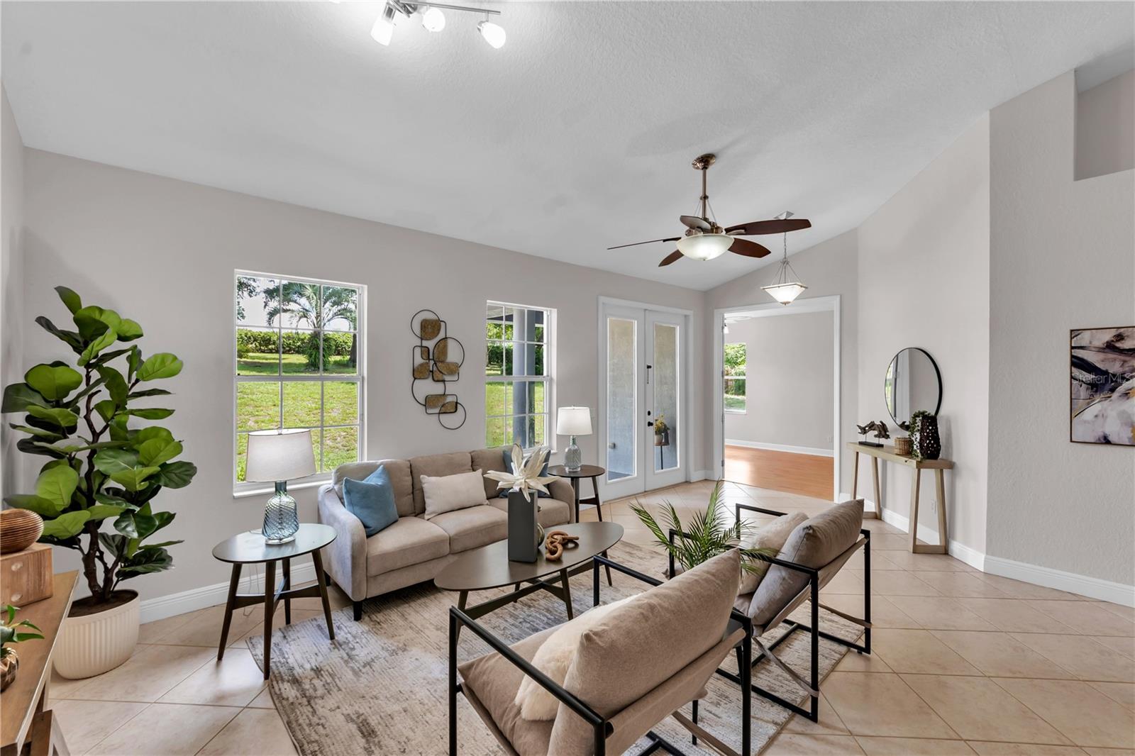 Front of house family room area.
