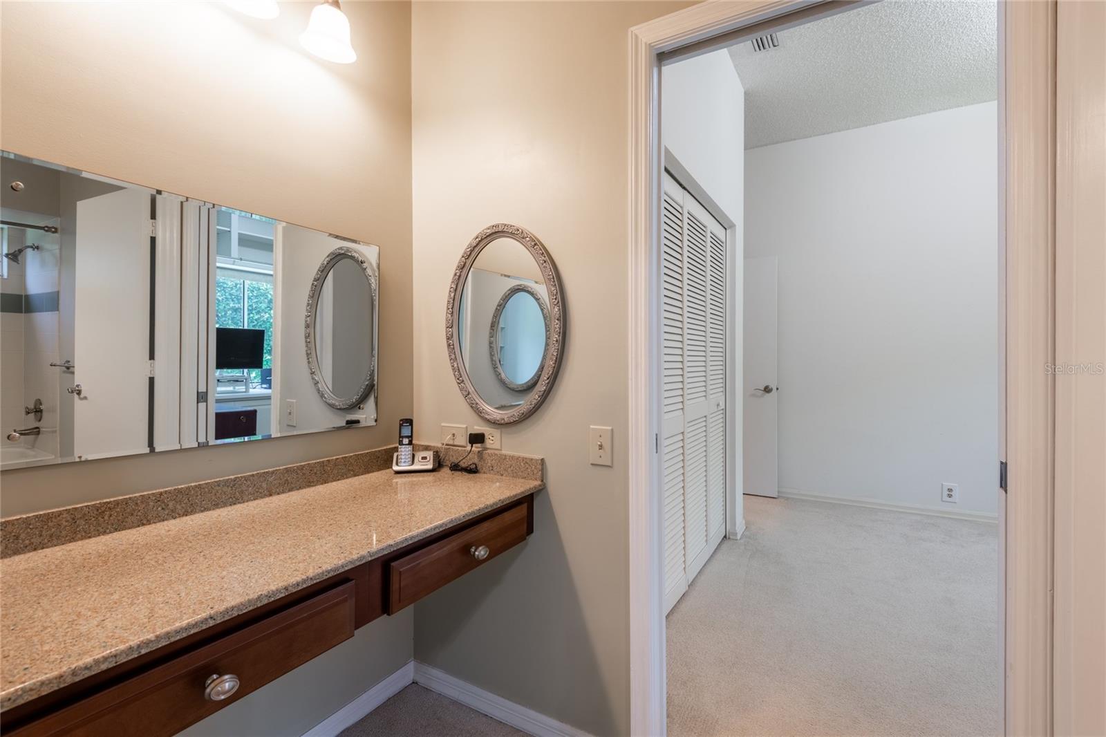Jack and Jill bath vanity space