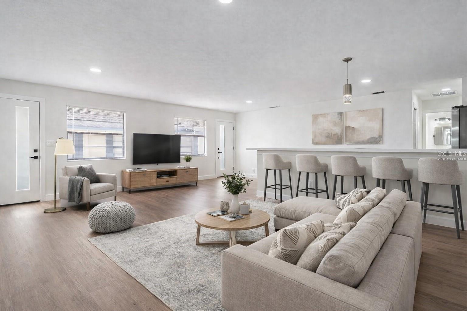 Virtually staged living room