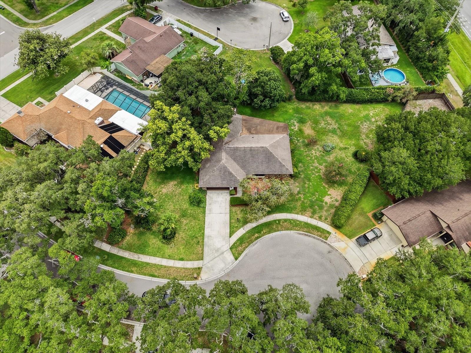 Just under .5 acre on a coveted cul de sc lot