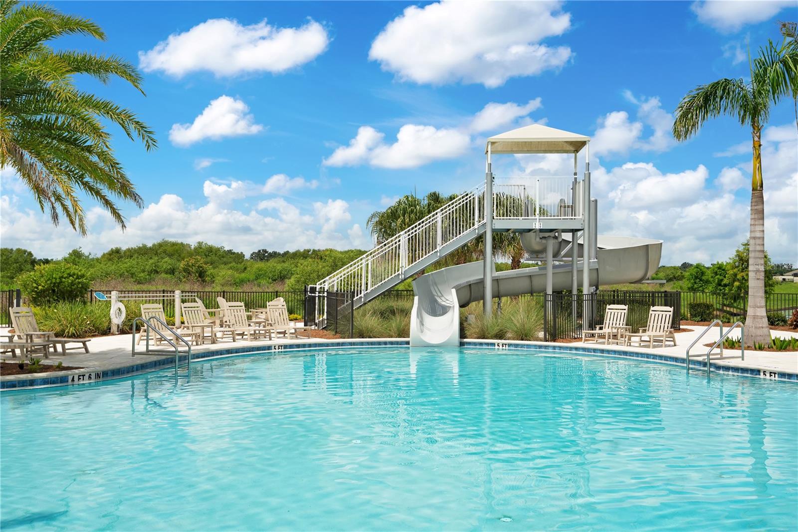 Water Slide at Community Pool