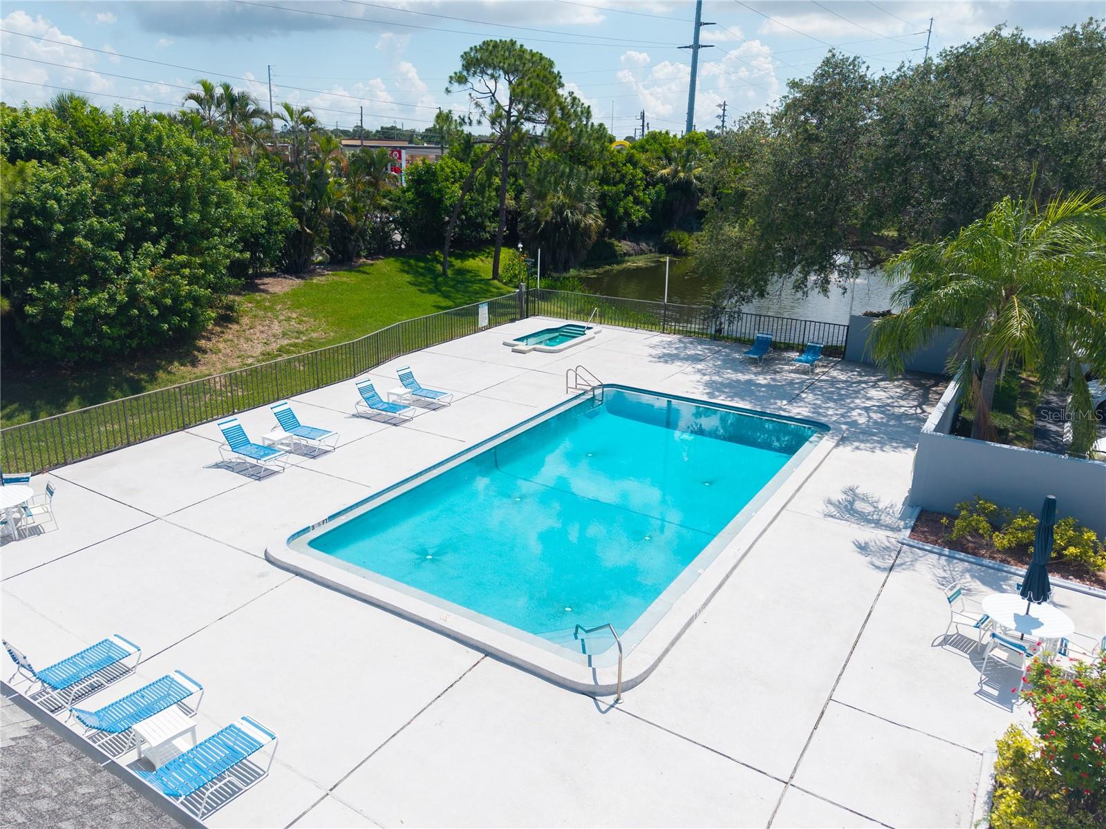 Community Pool directly across from unit
