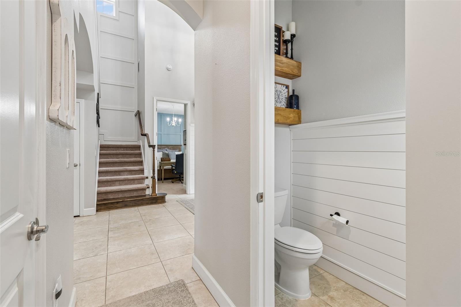 Hall 1/2 Bath with Shiplap