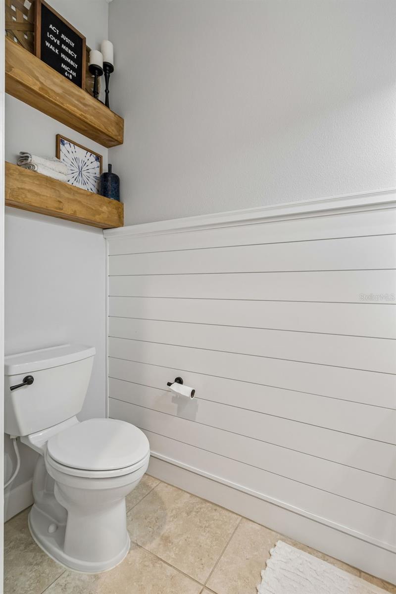 Hall 1/2 Bath with Shiplap