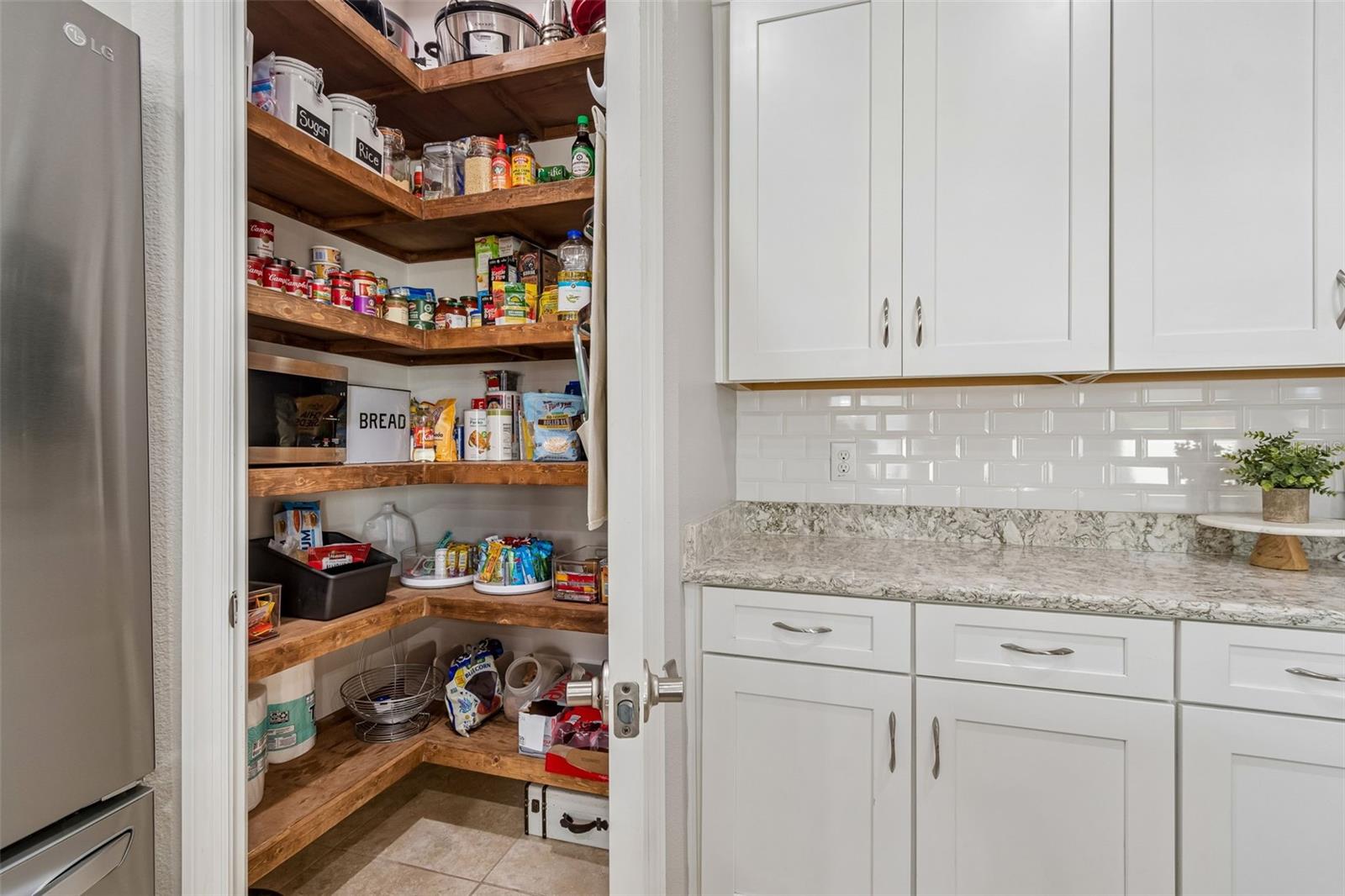 Kitchen Pantry with custom shelving