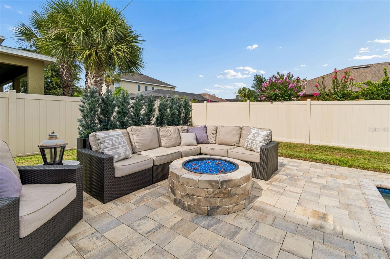 Pool area firepit