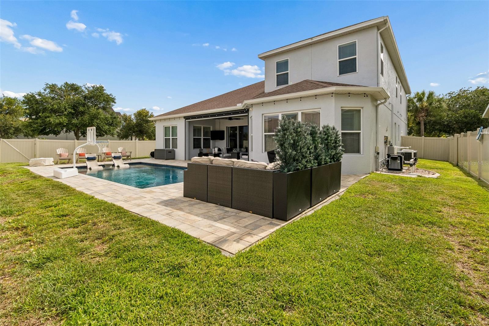 Backyard and pool area