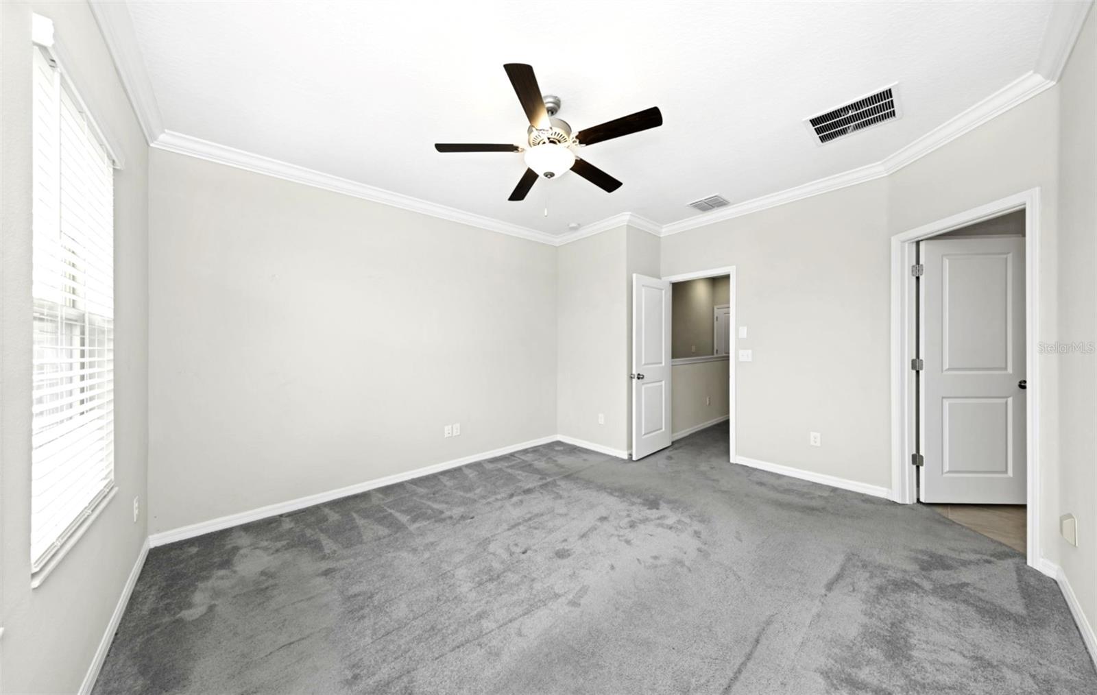 Spacious primary bedroom
