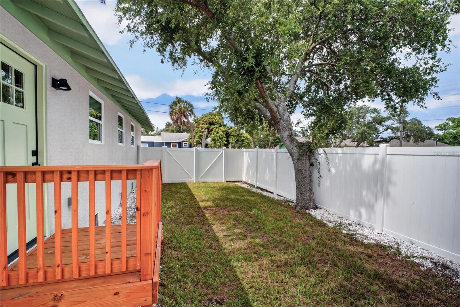 Back yard completely fenced