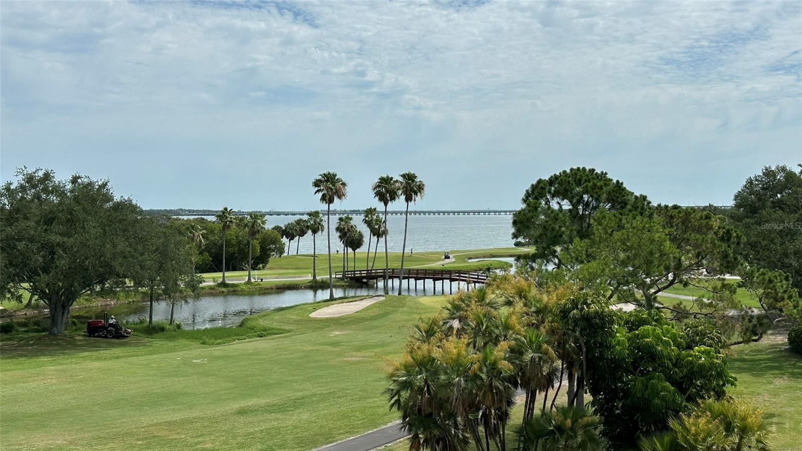 Left Fairway, Two Greens and Tee Box view from Porch 4E Fourth Floor