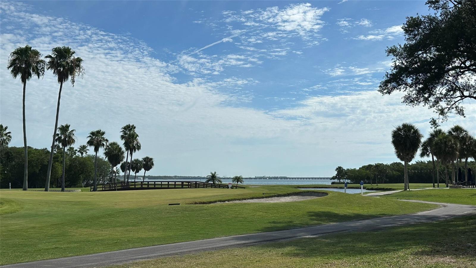Ground View of Colf Course, Tampa Bay Waterview, and Sunrise View direction same as 4E Porch.