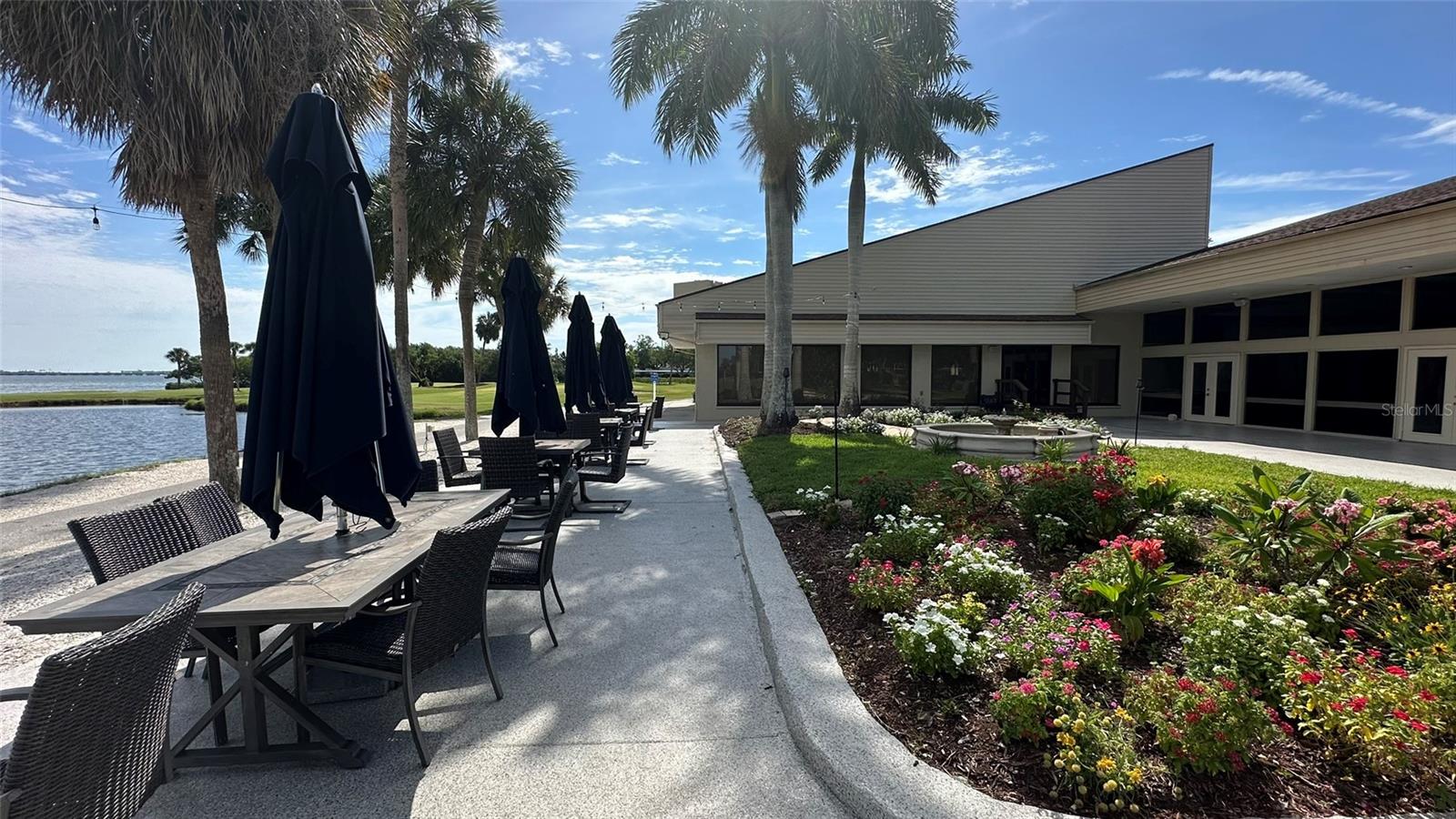 Butterfly Garden and Tables at Clubhouse.
