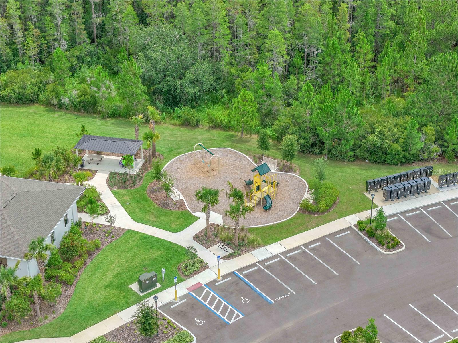 Woodcreek community mailbox and play ground with picnic area.