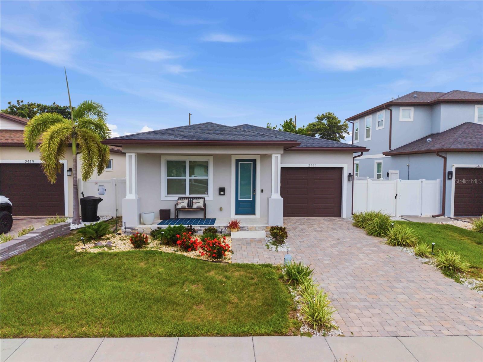 A bright front elevation with cheerful curb appeal