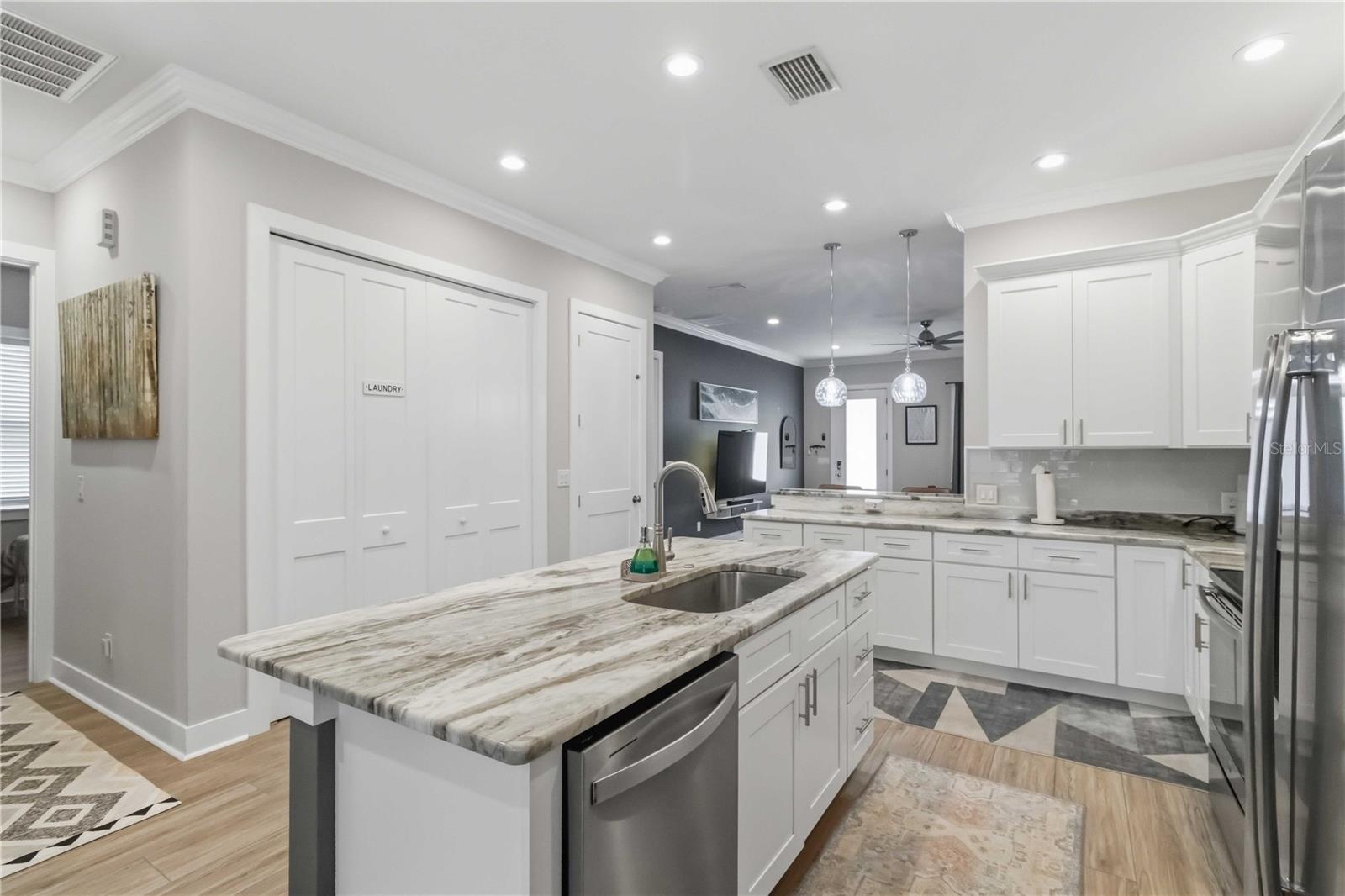 A stylish kitchen with generous workspace and modern finishes