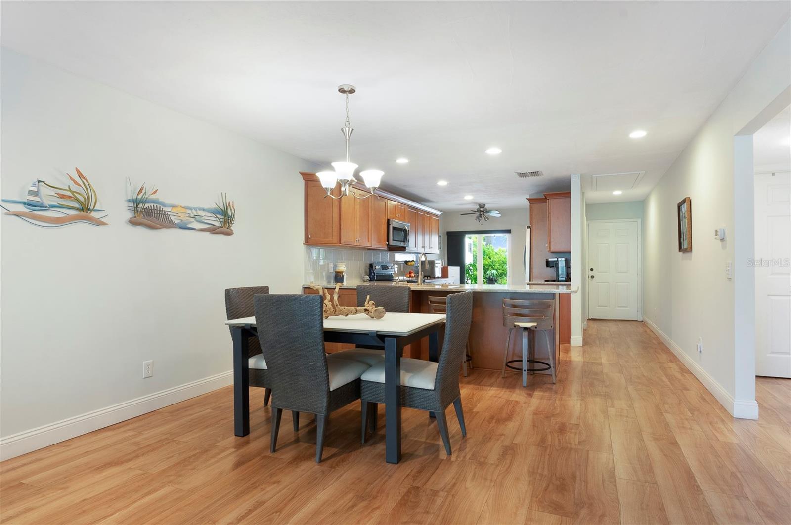 View from the living area, this home has flexible space.