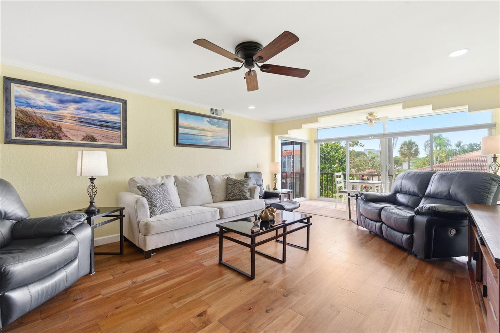 Beautiful hard wood floors throughout Dining and Living Areas.