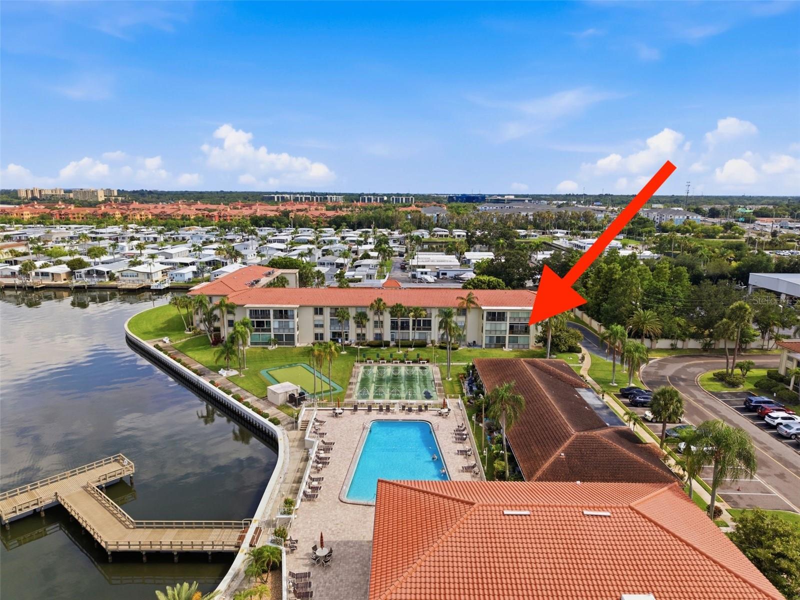 View of all the amenities and Old Tampa Bay from your Florida Room.