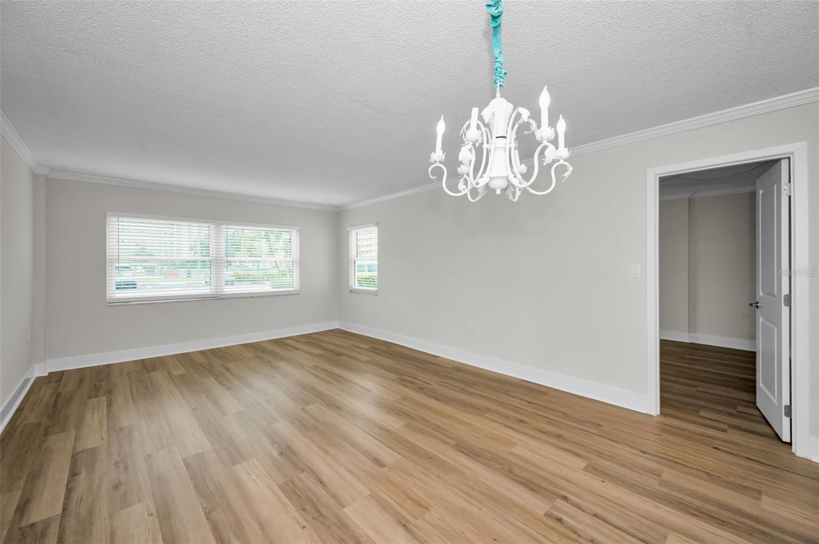 Living room with gorgeous vinyl wood look planks