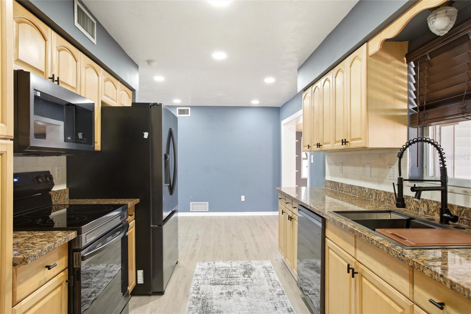 View through kitchen to main living area