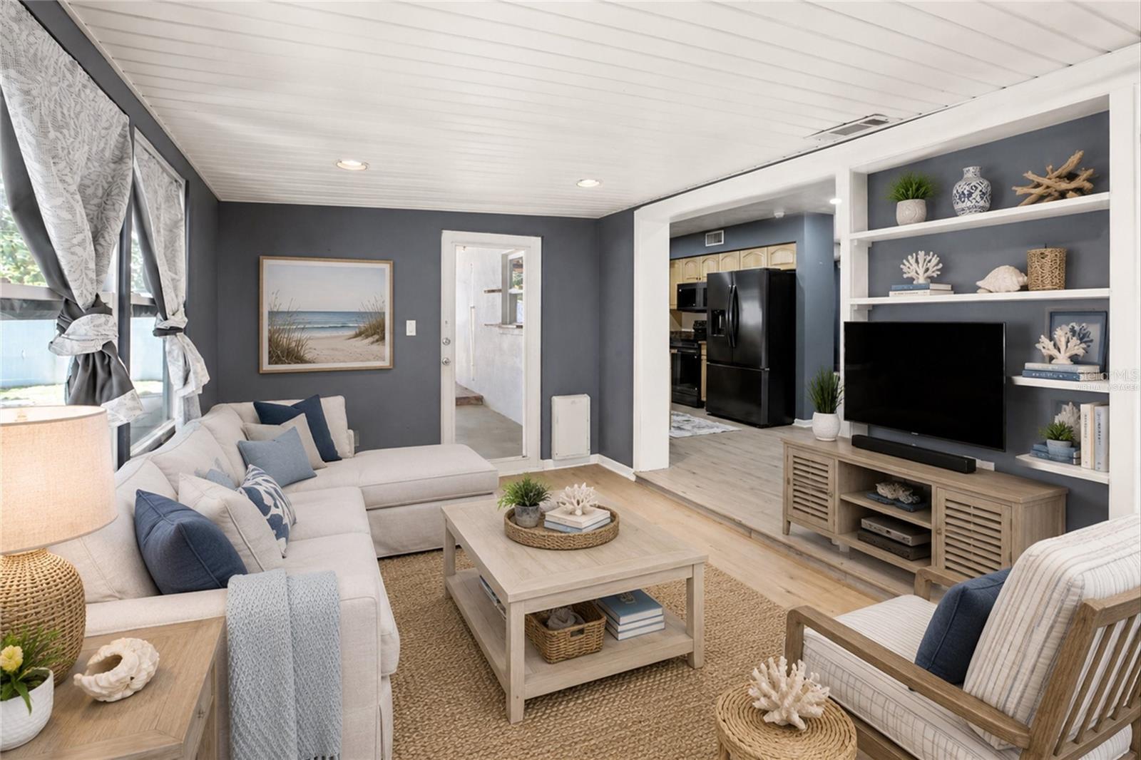 Virtually staged Florida room