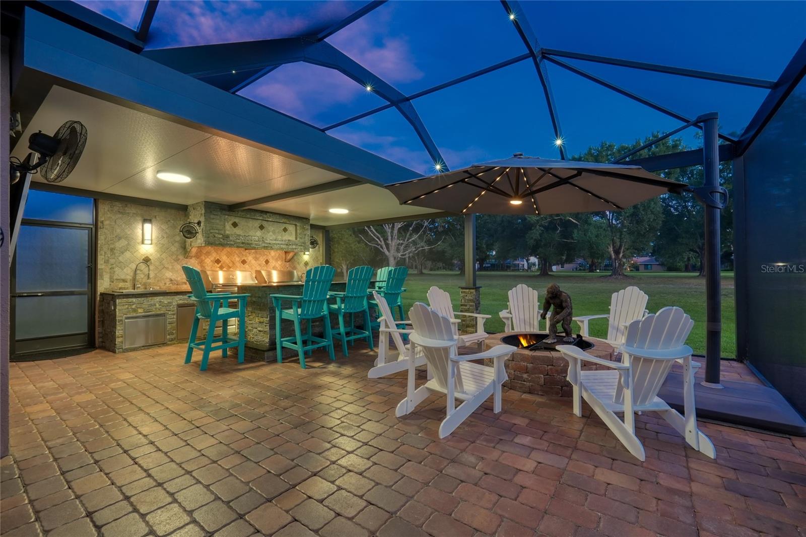 Outdoor kitchen designed for year-round entertaining.