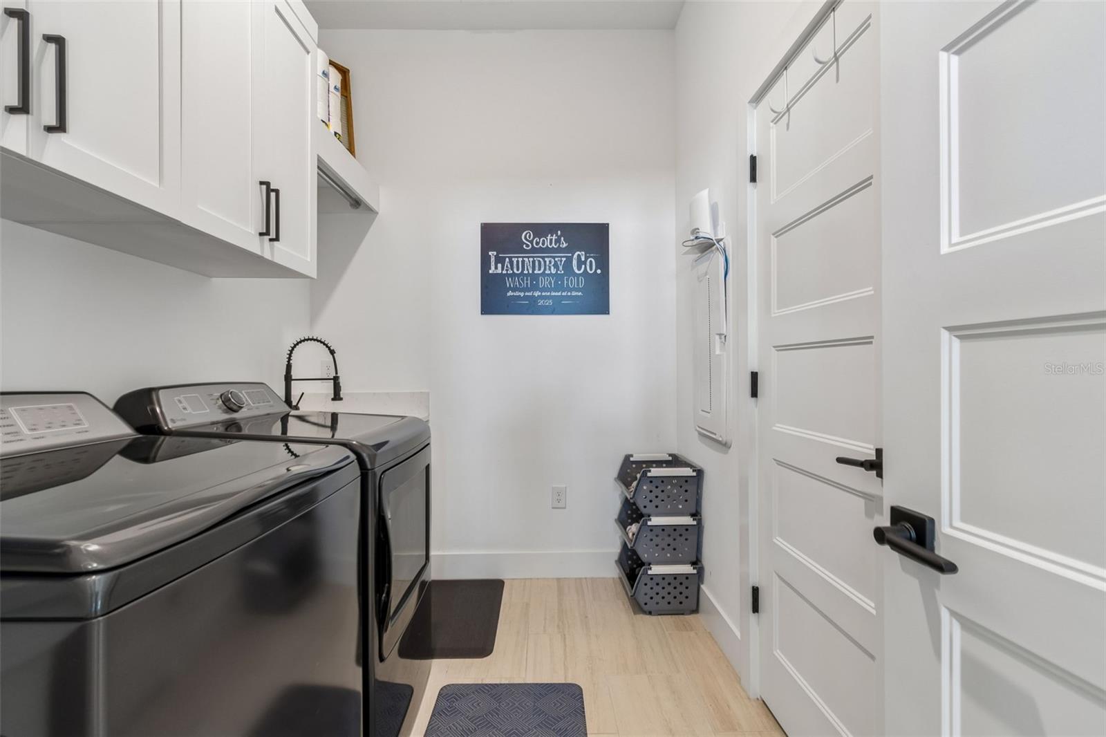 The laundry room is located on second floor