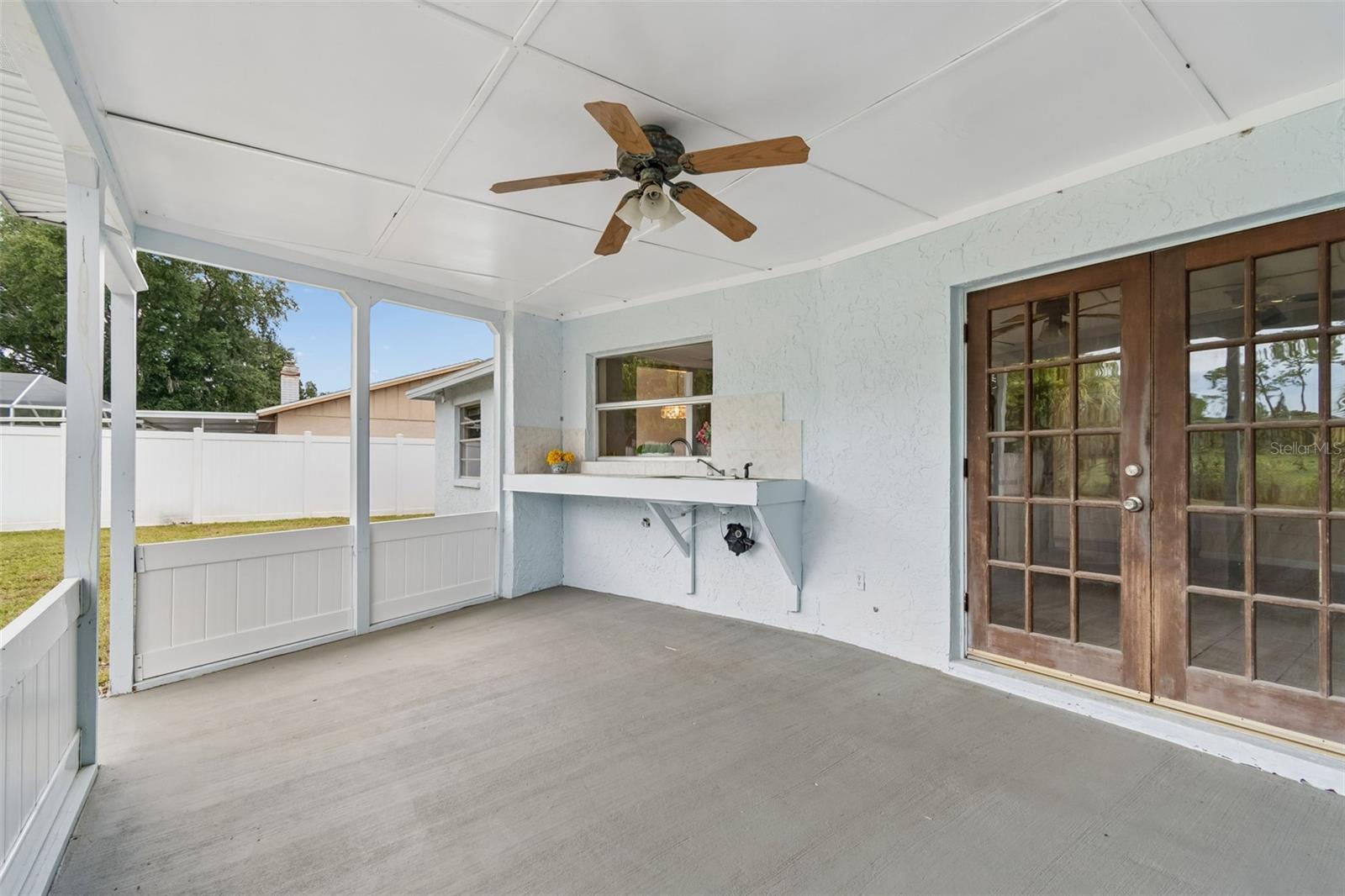 Outdoor sink and counter space on your patio entertaining space.
