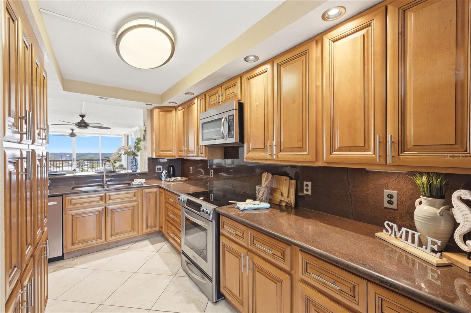 Kitchen with double pantry closets