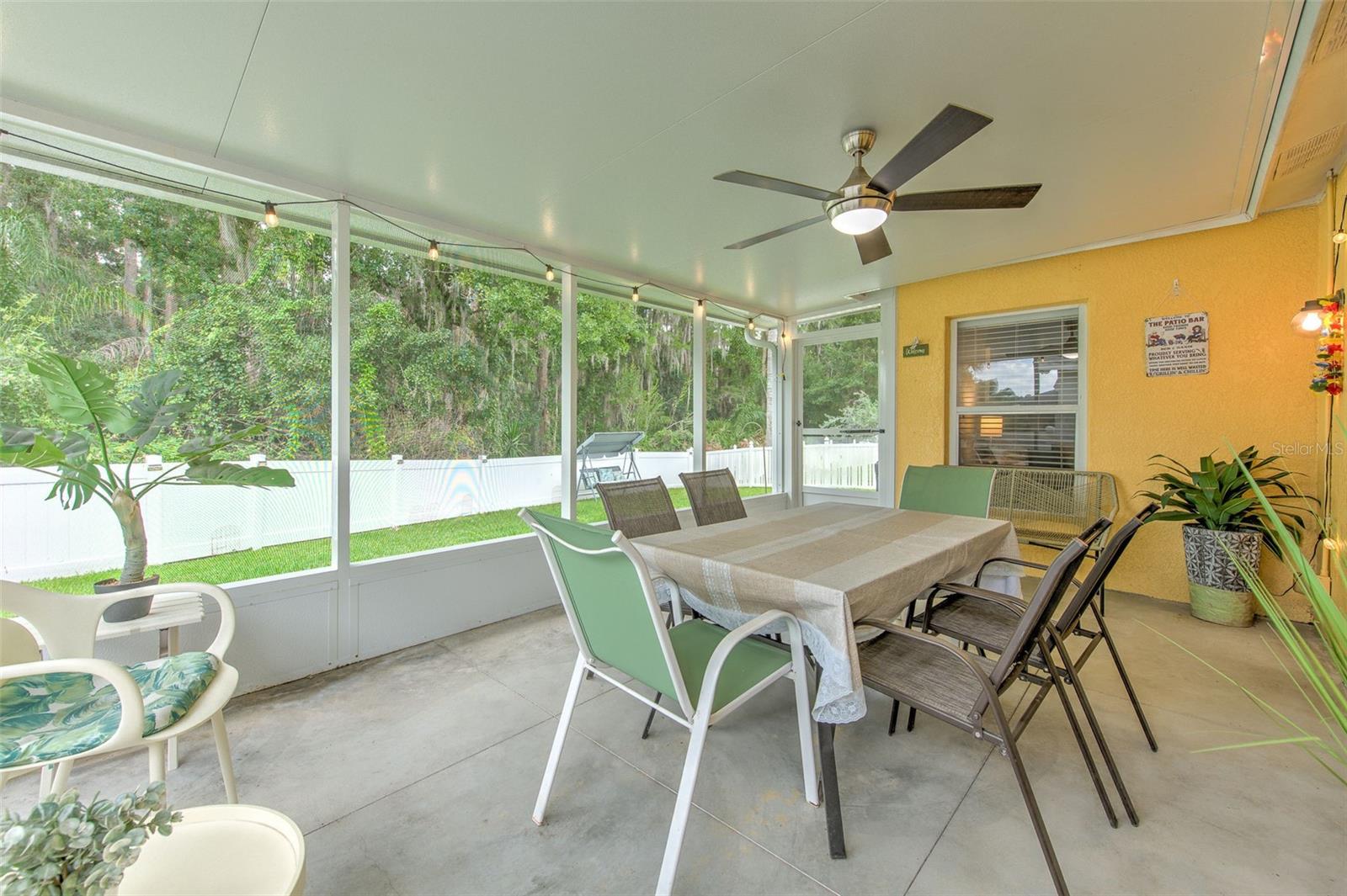 Lanai overlooking backyard