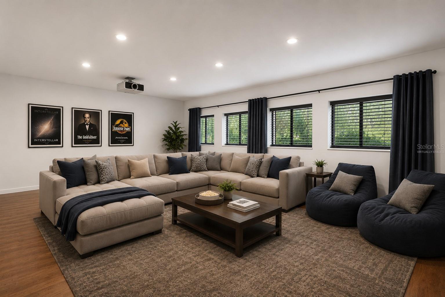 Media Room Virtually Staged