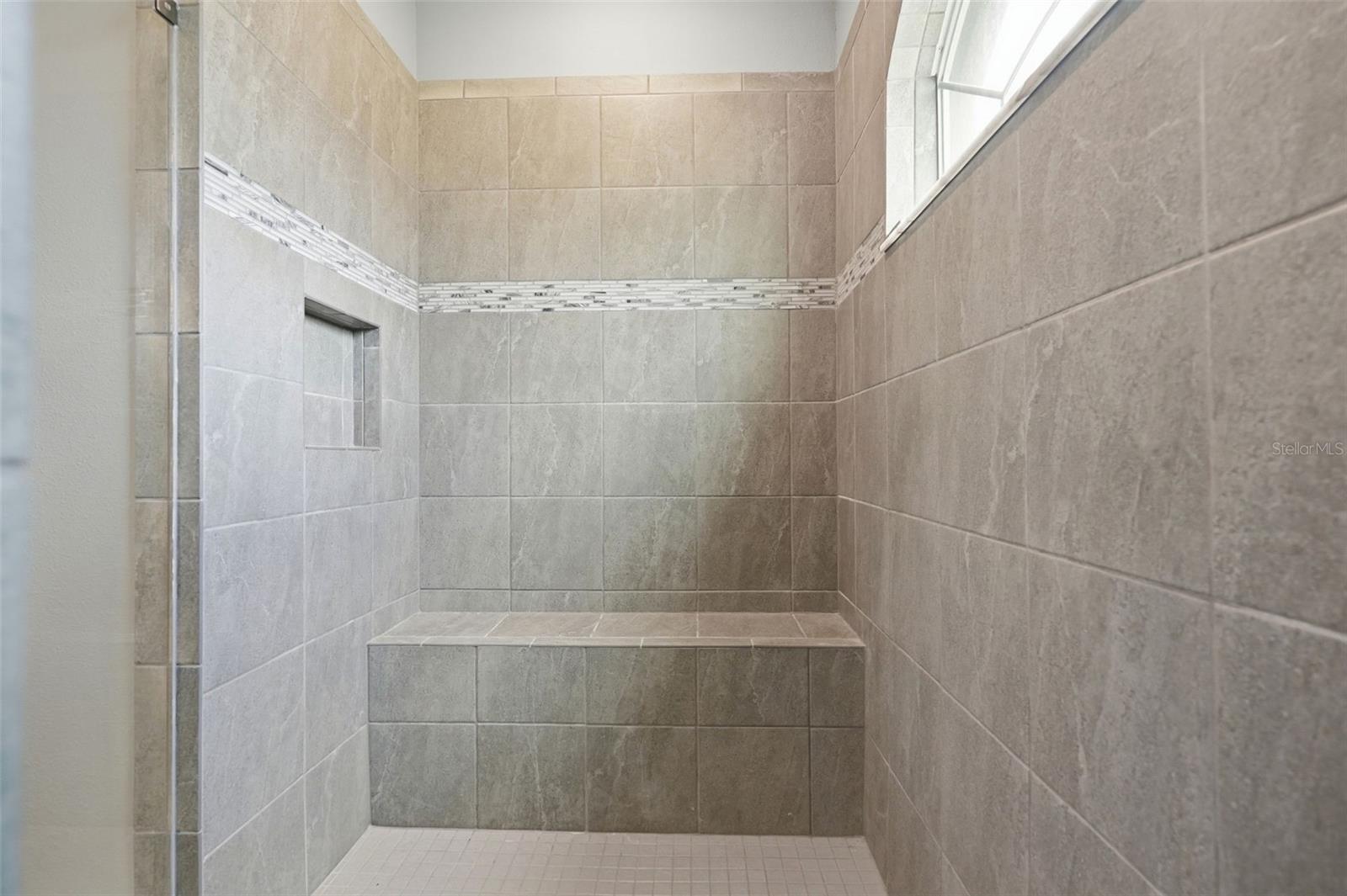 Ceramic Tile walk-in shower