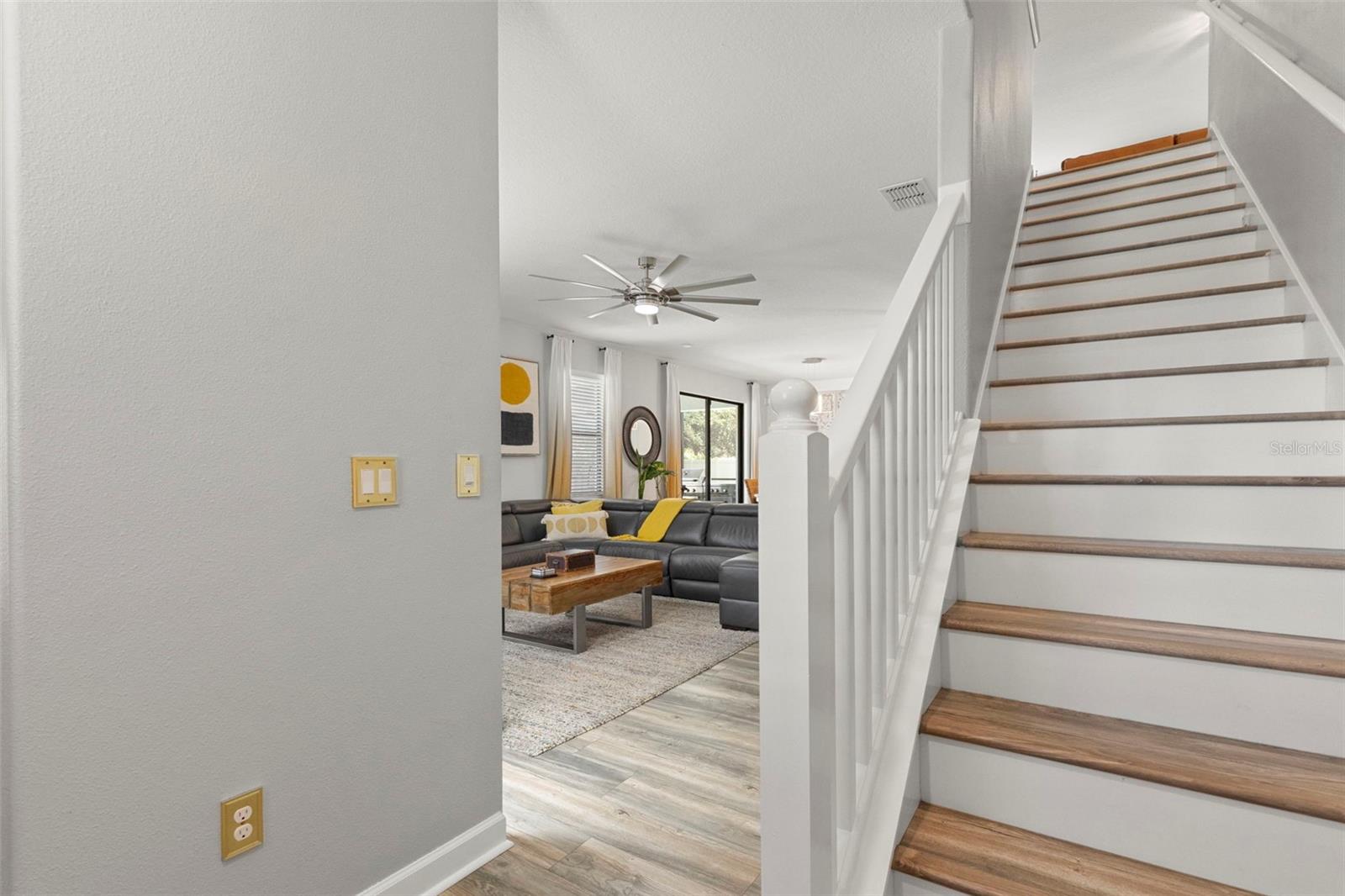 elegant stairs leading to second floor