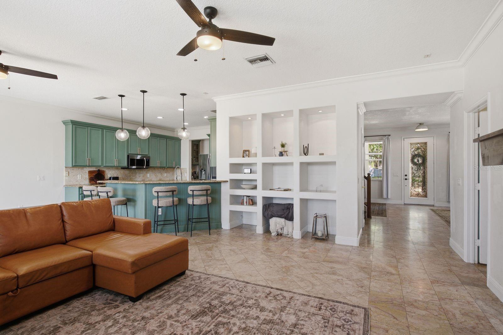 Living Room with Built Ins