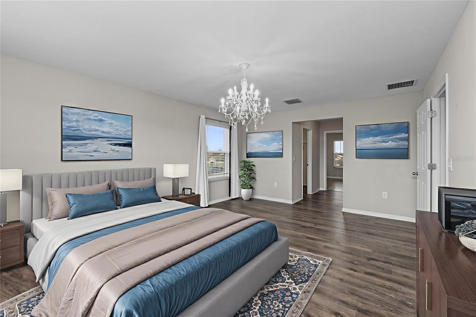 Vitrtually Staged. Master Bedroom