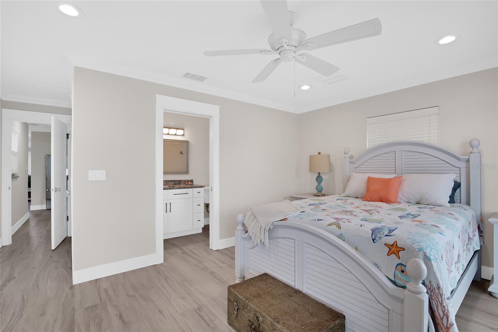 RECESSED LIGHTING.  LIGHT AND BRIGHT EN - SUITE BEDROOM.  GREAT FOR GUESTS!  HAS PRIVATE ENTRY!
