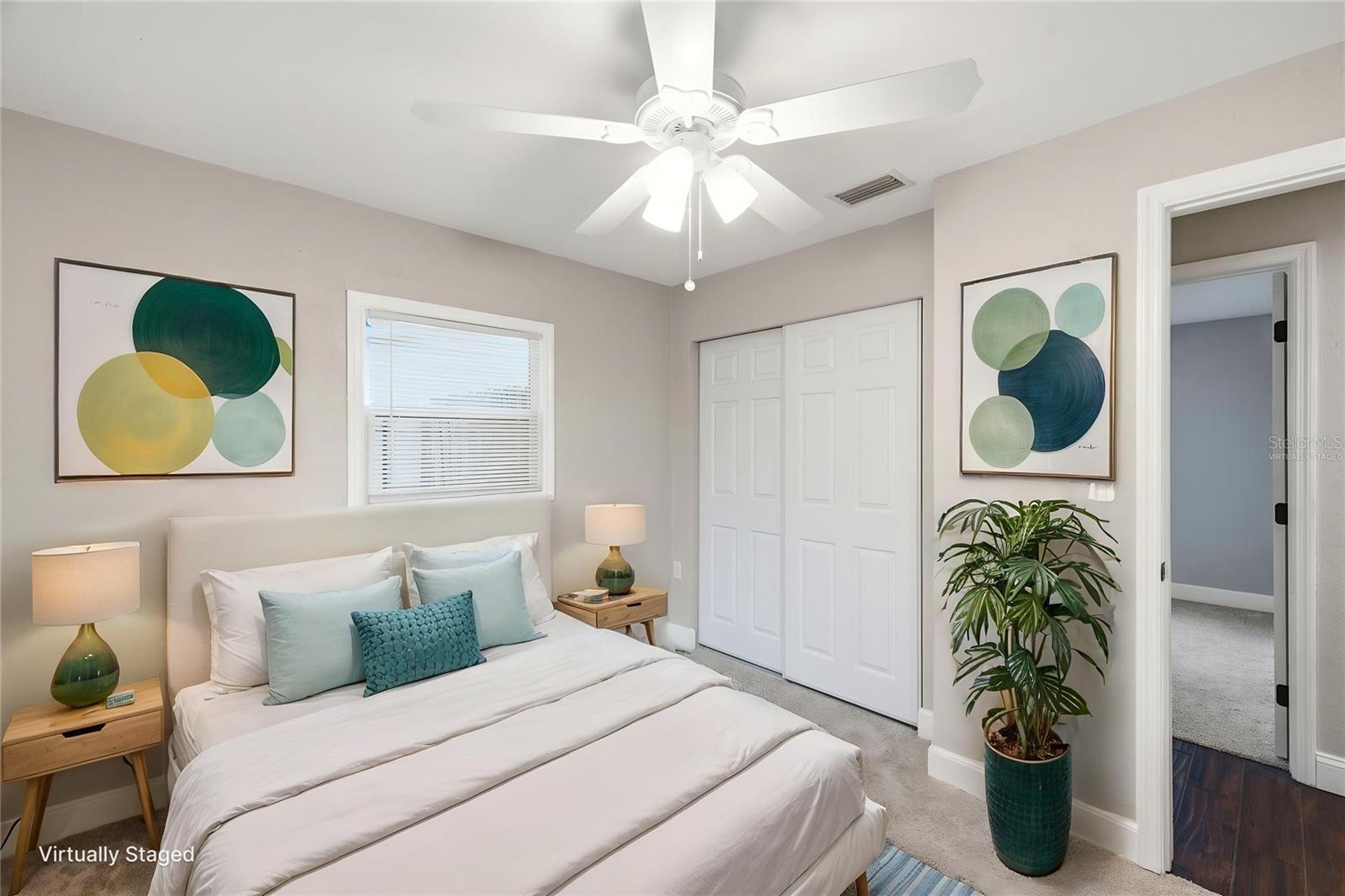Virtually staged guest bedroom