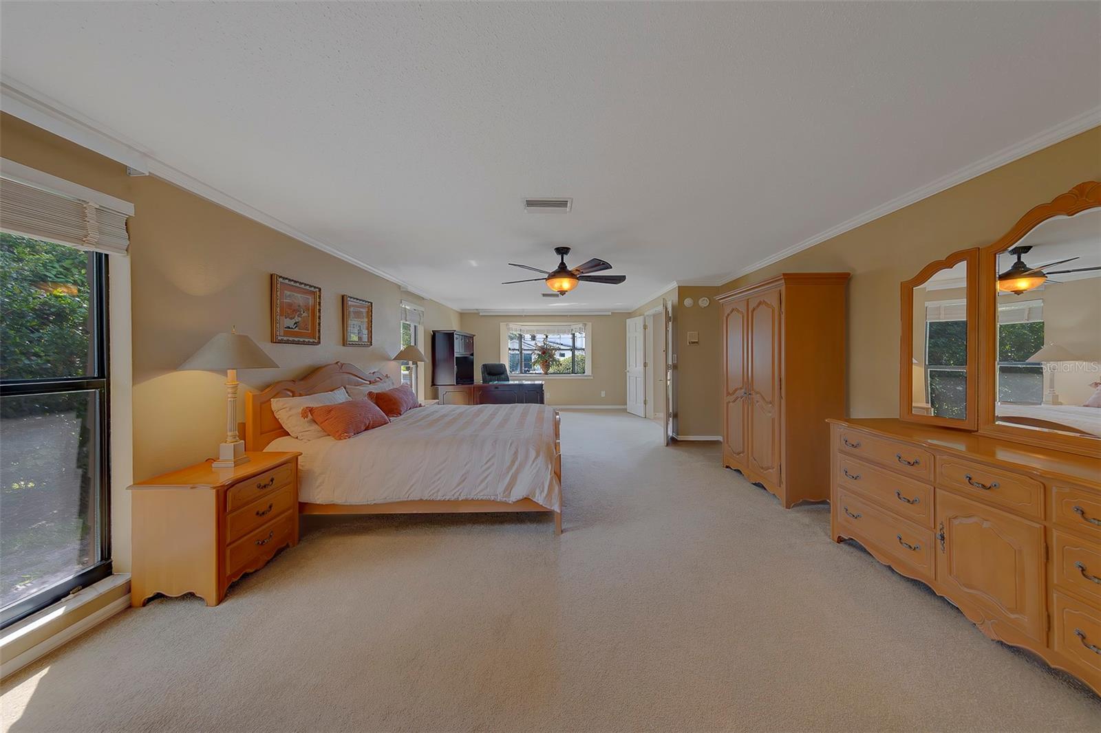 Large master with a double door entry