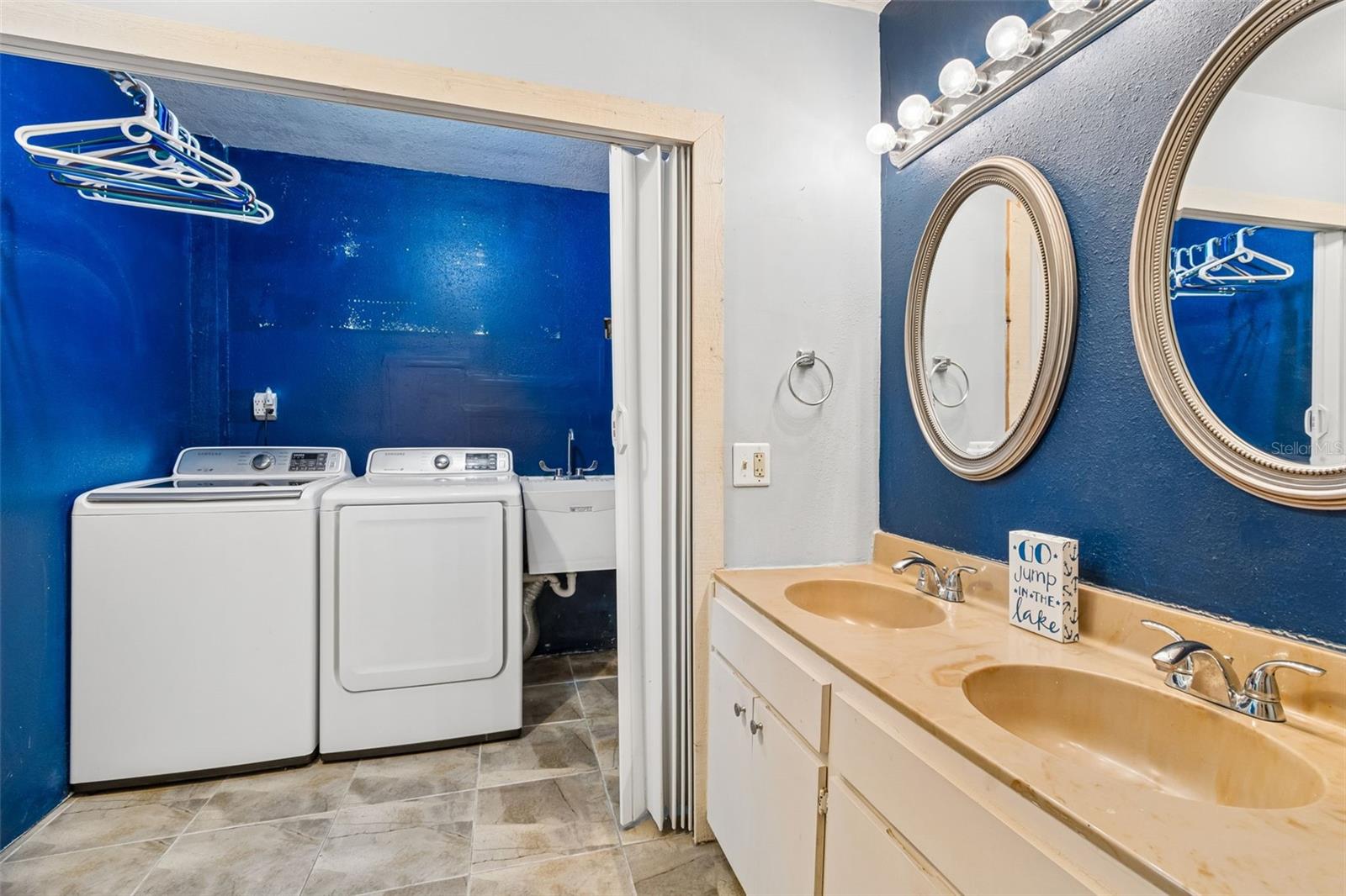 Convenient laundry area.