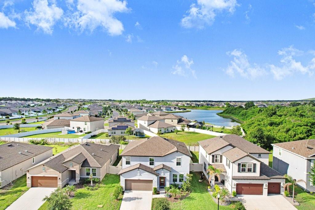 Ariel view of home