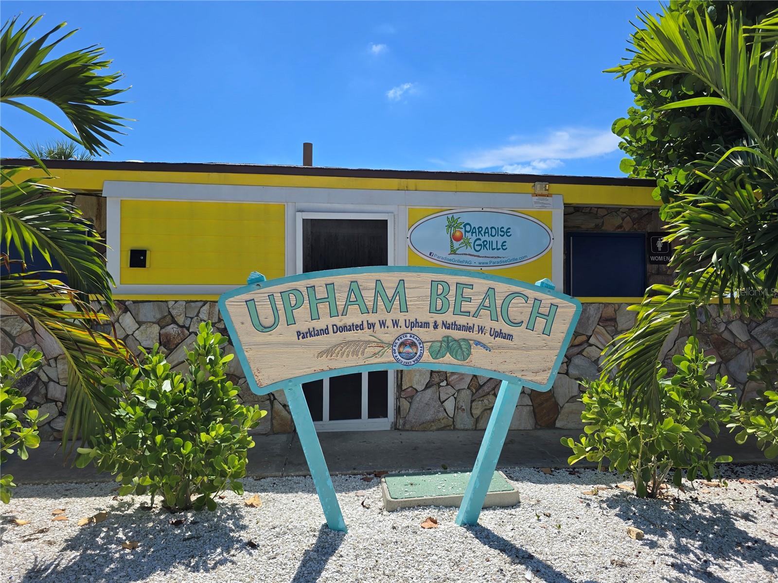 Beautiful Upham Beach with the Paradise Grill are just 3 blocks from the condo.