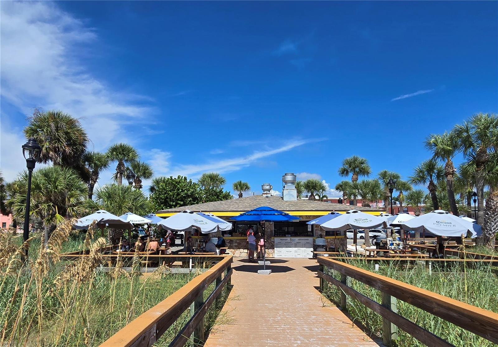 The Paradise Grill is a great place to grab a bite to eat or enjoy a cocktail at sunset.